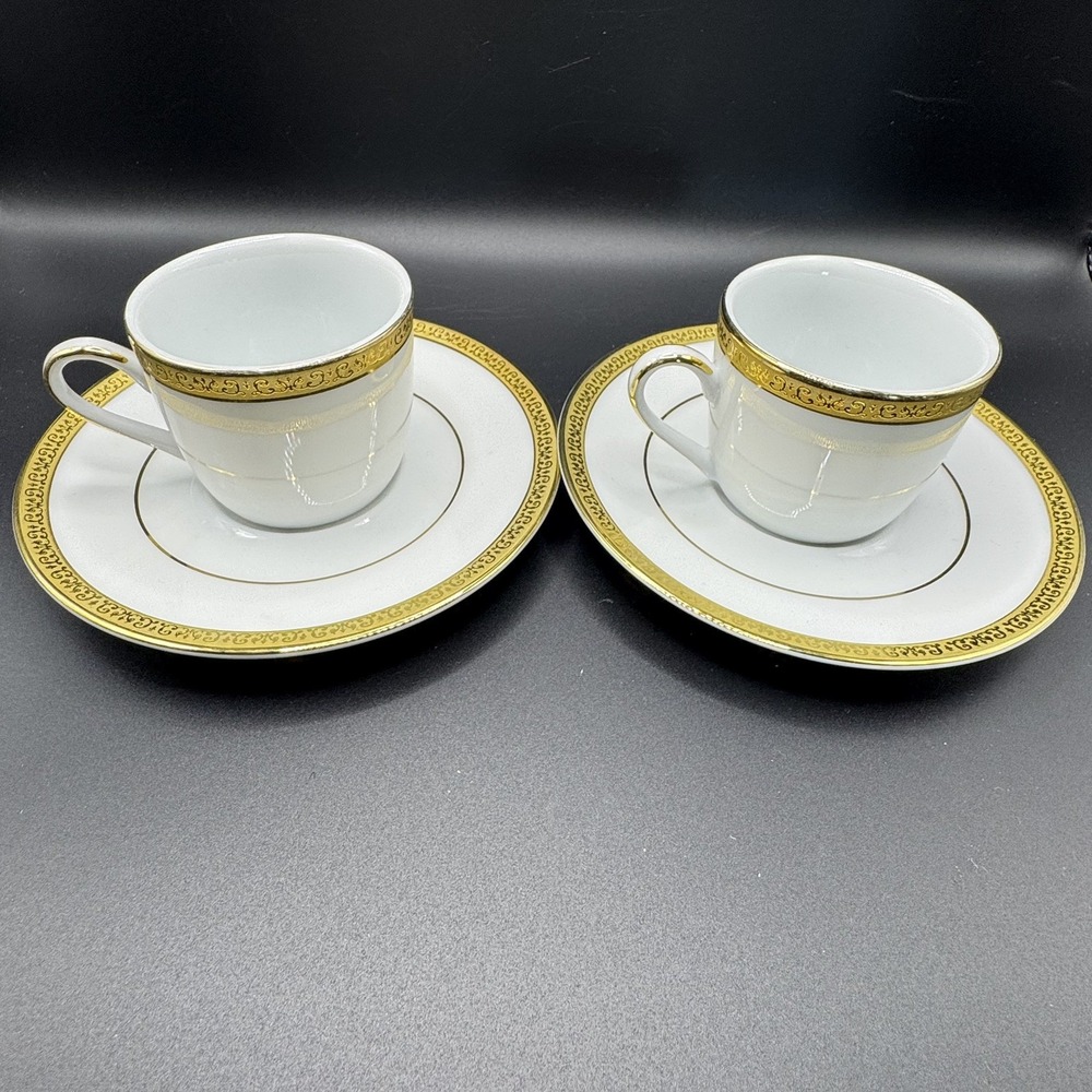 2 Charter Club GRAND BUFFET Cup and Saucer Sets Classic